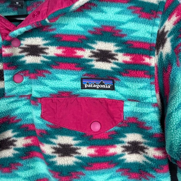 Patagonia Synchilla Fleece Pullover Women's Medium Southwestern Aztec Print Hike - Picture 2 of 8